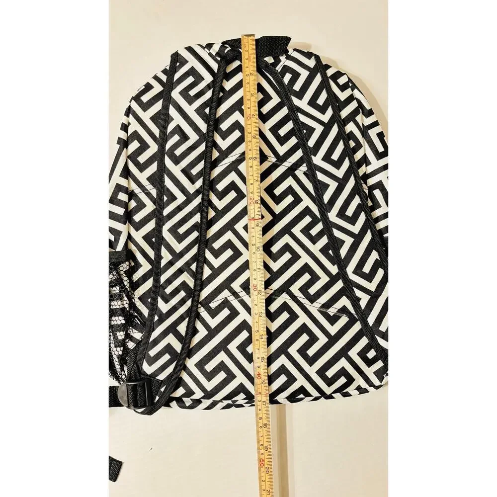 Awesome Retro Chevron black and white full size wide strap backpack weekend bag